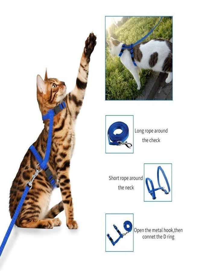 Pups&Pets Nylon Cat Collars with Bow Tie and Bell 1Pcs Adjustable Cat Harness Leash Nylon Set 10mm Puppy Kitten Or Certain Puppies Necktie Collar, Pack of 2 (Blue Color) - Image 5